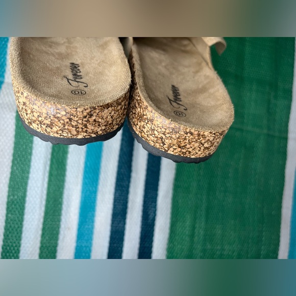 🎉✨ FOREVER LINK- Ingrid Bow Tan Suede Slide Sandals Women's Size 10 NWOT - Picture 11 of 15